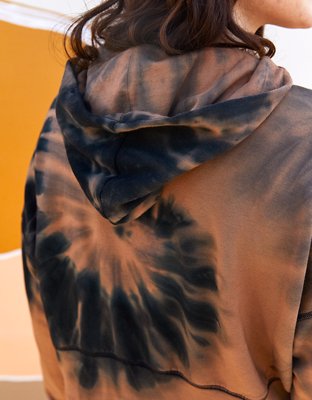 OFFLINE OTT Fleece Tie Dye Cropped Hoodie