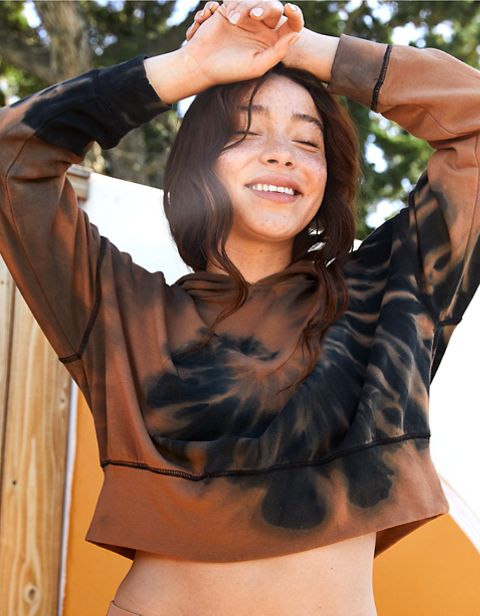 Женские худи Aerie OFFLINE OTT Fleece Tie Dye Cropped