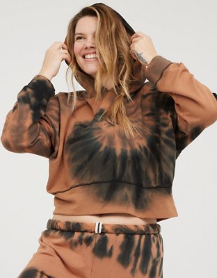 Женские худи Aerie OFFLINE OTT Fleece Tie Dye Cropped — фото 2