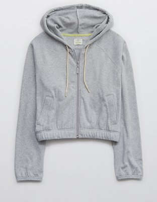 OFFLINE By Aerie Full Zip Cropped Hoodie