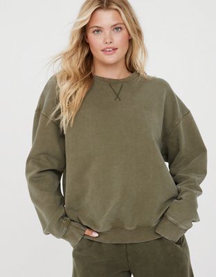 OFFLINE By Aerie Throw-Back Fleece Crew Neck Sweatshirt