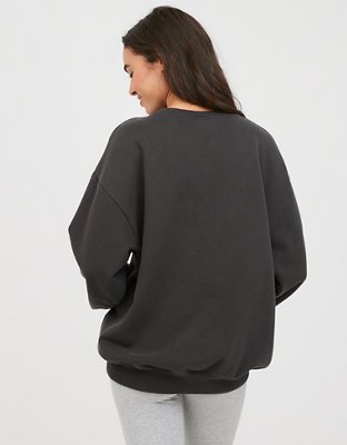 Женские худи Aerie OFFLINE By Aerie Throw-Back Fleece Crew Neck Sweatshirt — фото 2