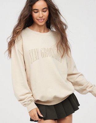 OFFLINE By Aerie Throw-Back Fleece Crew Neck Sweatshirt