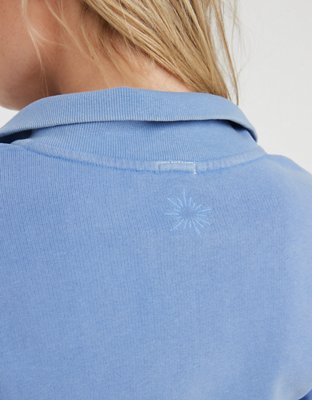 OFFLINE By Aerie Throw-Back Corset Cropped Quarter Zip