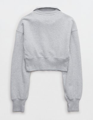 OFFLINE By Aerie Throw-Back Corset Cropped Quarter Zip