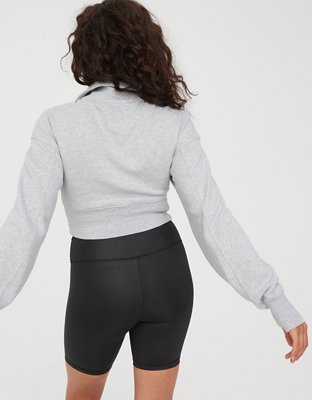 OFFLINE By Aerie Throw-Back Corset Cropped Quarter Zip