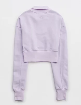 OFFLINE By Aerie Throw-Back Corset Cropped Quarter Zip