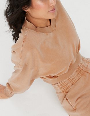 OFFLINE By Aerie Throw-Back Cropped Hoodie