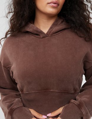 OFFLINE By Aerie Throw-Back Cropped Hoodie