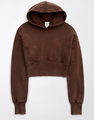 Aerie Cropped Open Neck Hoodie