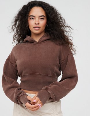 Brown 2024 crop hoodie