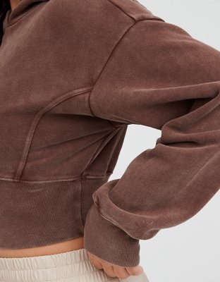 OFFLINE By Aerie Throw-Back Cropped Hoodie