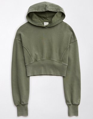 OFFLINE By Aerie Throw-Back Cropped Hoodie