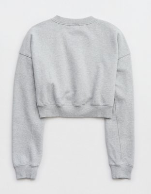 OFFLINE By Aerie Throw-Back Cropped V Neck Sweatshirt