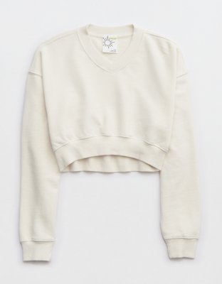 Aerie Cropped Open Neck Hoodie