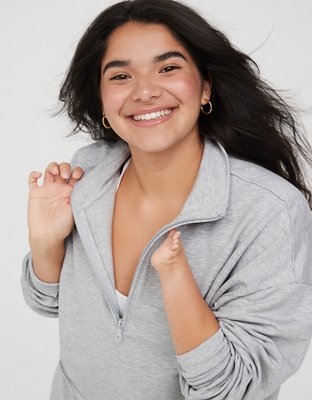 OFFLINE By Aerie OTT Sweatshirt de fleece con cierre de un cuarto