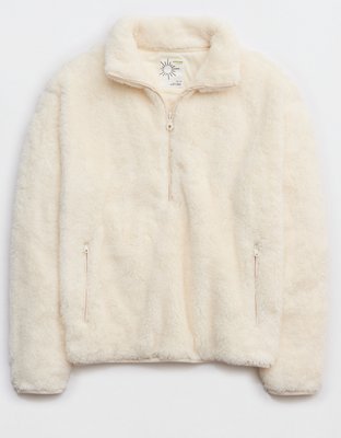 OFFLINE By Aerie Fluffy Sherpa Quarter Zip Sweatshirt