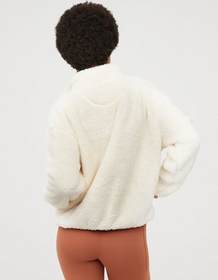 OFFLINE By Aerie Fluffy Sherpa Quarter Zip Sweatshirt
