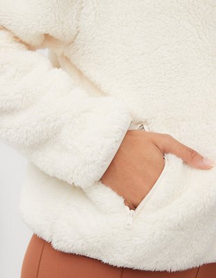 OFFLINE By Aerie Fluffy Sherpa Quarter Zip Sweatshirt