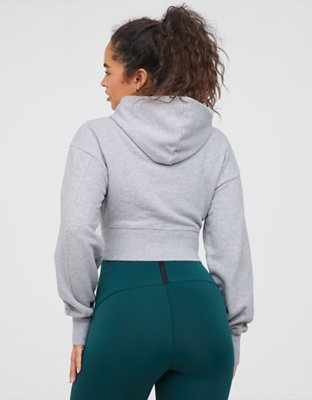 OFFLINE By Aerie Throw-Back Cropped Hoodie