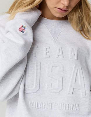 OFFLINE By Aerie Team USA Collection Cloud Fleece Crewneck Sweatshirt