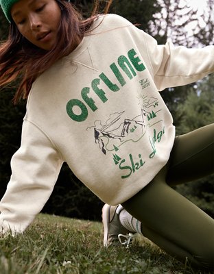OFFLINE By Aerie Cloud Fleece Oversized Crewneck