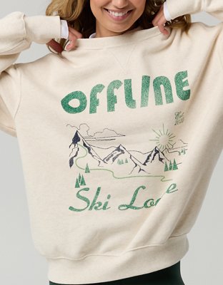 OFFLINE By Aerie Cloud Fleece Oversized Crewneck