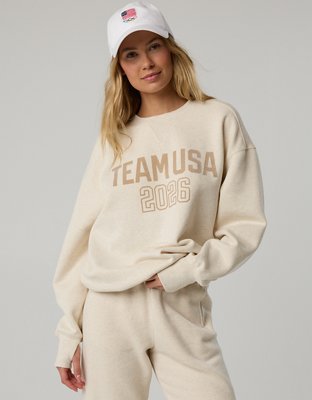 OFFLINE By Aerie Team USA Collection Cloud Fleece Crewneck Sweatshirt