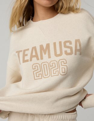 OFFLINE By Aerie Team USA Collection Cloud Fleece Crewneck Sweatshirt