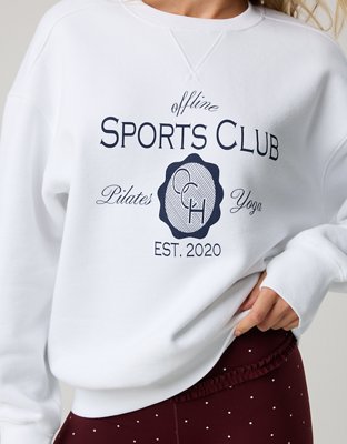 Женские толстовки Offline By Aerie Cloud Fleece Oversized Crewneck, цвет: Яркий белый — фото 7
