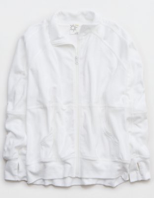 OFFLINE By Aerie Towel Terry Full Zip Sweatshirt