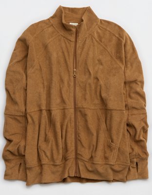 OFFLINE By Aerie Towel Terry Full Zip Sweatshirt