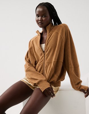 OFFLINE By Aerie Towel Terry Full Zip Sweatshirt