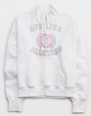 OFFLINE By Aerie Throw-Back Cropped Hoodie