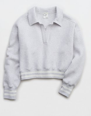 OFFLINE By Aerie Cloud Fleece Polo Sweatshirt