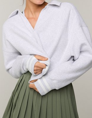 OFFLINE By Aerie Cloud Fleece Polo Sweatshirt