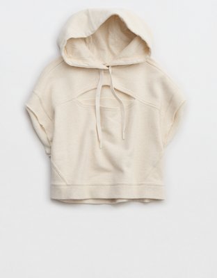 OFFLINE By Aerie Throw-Back Cut Off Hoodie