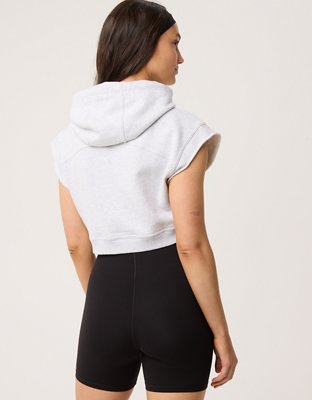 OFFLINE By Aerie Throw-Back Cut Off Hoodie