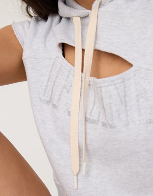 OFFLINE By Aerie Throw-Back Cut Off Hoodie