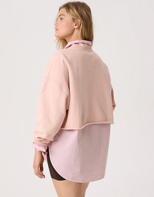 Женские худи Aerie OFFLINE By Aerie Throw-Back Cropped Crewneck Sweatshirt — фото 2