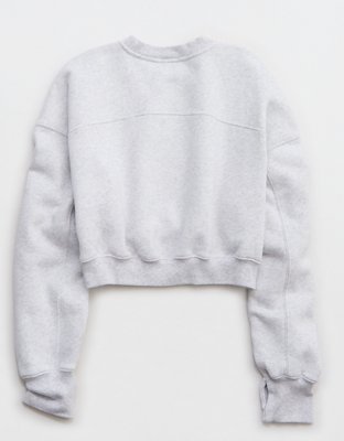 トップス Flight Mode Cropped Pullover(light gray) Grey Sweater Crop Half Zip Long Sleeve | Ally Fashion
