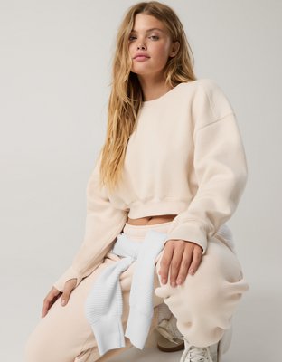 OFFLINE By Aerie Cloud Fleece Cropped Crewneck Sweatshirt