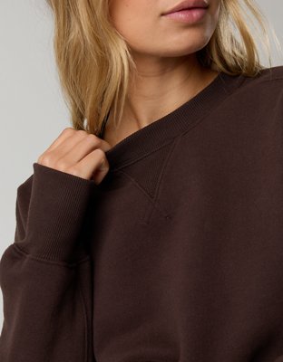 OFFLINE By Aerie Sweatshirt Cortada de Fleece Cloud con Cuello Redondo