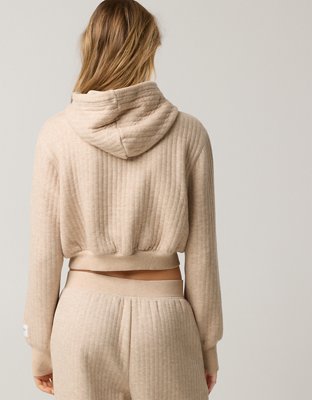 OFFLINE By Aerie Coffee Run Cropped Hoodie