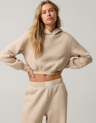 OFFLINE By Aerie Coffee Run Cropped Hoodie