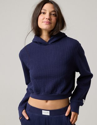 OFFLINE By Aerie Coffee Run Cropped Hoodie