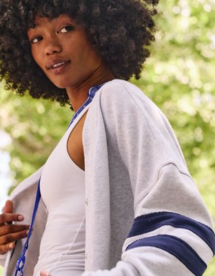 Женские рубашки Aerie OFFLINE By Aerie Throw-back Long Sleeve Baseball Shirt — фото 7