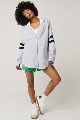 Женские рубашки Aerie OFFLINE By Aerie Throw-back Long Sleeve Baseball Shirt — фото 6