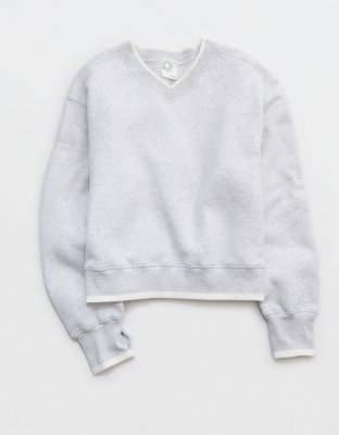 OFFLINE By Aerie Cloud Fleece V-Neck Crew Sweatshirt