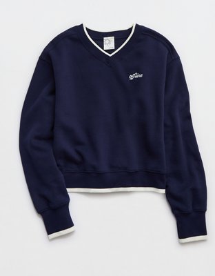 OFFLINE By Aerie Cloud Fleece V-Neck Crew Sweatshirt
